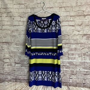 Calvin Klein Small M Long Sleeve Dress Striped
